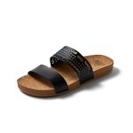 Reef Women's Cushion Vista Perf Slides Black/Tan, Size 7.5M