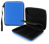 SILCOSTAR Carry Storage Travel EVA Hard Protective Case Cover For 2DS Condole & Accessories with Double Zipper and 8 Game Holders For 2DS Game (Blue)