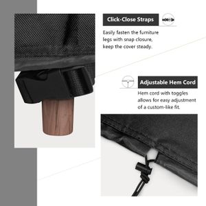 Dokon Waterproof Garden Furniture Cover – Heavy Duty Oxford, Rectangular 250x210x90cm, Black