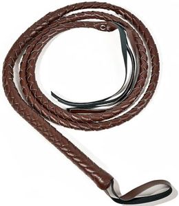 U-Goforst Brown Whip, Indiana Whip Cat Woman Whip Costume, Fake Bull Whip, PU Leather Lion Tamer Cowboy Whip for Women Halloween Costume Accessories