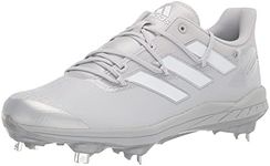 adidas Men's Adizero Afterburner 8 Baseball Shoe, Team Light Grey/White/Silver Metallic, 9