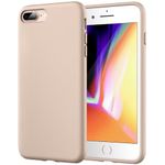 JETech Silicone Case for iPhone 7 Plus, iPhone 8 Plus, 5.5 Inch, Silky-Soft Touch Full-Body Protective Case, Shockproof Cover with Microfiber Lining (Gold)