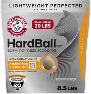 ARM & Hammer Hardball Lightweight Platinum Multi-Cat Easy, No-Mess Scooping, Clumping Cat Litter, 8.5LB Bag, Garden Bloom Scent, White