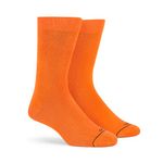 DYNAMOCKS Men's and Women's Bamboo Crew Length Socks (Multicolour, Free Size - UK 7-12) (Bamboo Crew - Orange)