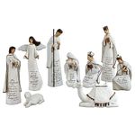 A Savior is Born 9 Piece 7.25 Inch Resin Scriptured Nativity Set