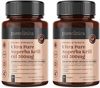 Aceite de Kril Aker Ultra Puro 500mg x 240 cápsulas (2 frascos) - de las limpias aguas del Antártico que dan un rico suministro de Astaxantina y Omega 3