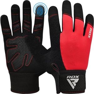 RDX Guantes Gimnasio Musculacion Entrenamiento Gym, Antideslizante Levantamiento de Pesas Musculación Palma Acolchada Gel Antideslizante Transpirable Pantalla Táctil Equipo de Fitness en Casa