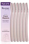 Hyuman facial razors for women - pack of 6, facial hair remover razor, Dermaplaning Tool