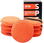 SPTA Microfiber Applicator Pads, 9Pcs 5 inch Car Wax Applicator Hand Polishing Microfiber Foam Pads Set with Grip of Elastic Band, Microfiber Buffing Cleaning Pads for Car Polish Applying Wax