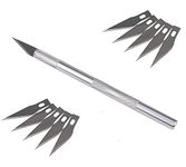 Qatalitic Detail Pen Cutter With 10 Interchangeable Blades For Carving and Paper Cutting