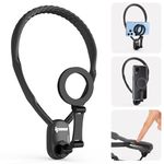 IPOW Magnetic Neck Mount for Phones, Neck Cell Phone Holder POV/Vlog Selfie Mount Hand Free Phone Neck Holder Chest Stand Strap Video Recording for iPhone 16 15 14 13 12 Seires, Black