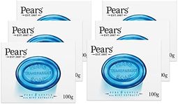 Pears Transparent Soap (100g) Pure and Gentle with Mint Extracts (Pack of 6)
