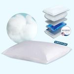 Mediflow Fibre Water Pillow - Adjustable Pillow for Neck Pain Relief, Pillow for Side, Back, and Stomach Sleepers, The Original Inventor of The Water Pillow, Clinically Proven Bed Pillow (1 Pillow) White