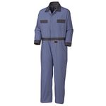 Pioneer Heavy-Duty Shop & Garage Work Coverall with Action Back & Elastic Waist, 7 Storage Pockets, 100% Cotton, Navy Blue, 46, V2010110-46