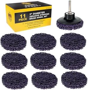 Dura-Gold 11-Piece 3" Diameter Abrasive Stripping Brush Wheel Set - 10 Quick Change Discs with Roll Lock Connection, 1/4" Drill Backing Pad