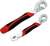 HETZON SALES Stainless Steel Socket Adjustable Universal Multi Function Wrench Spanner Set Tools Snap And Grip Open End Snap N Grip Tool Spanner 9Mm to 32 Mm Works (Set of 2 Piece) (Multicolour)