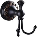 Leyden Black Brass Antique Bathroom Accessories Double Robe Hook Coat Hanger Towel Hook Clothes Hanger Robe Hook Towel Hook Oil Rubbed Bronze