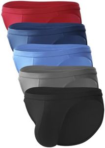 BAMBOO COOL Men's Bikini Underwear Soft Breathable Mens Bikini Briefs Tagless Mens Sexy Underwear with Contour Pouch 5 Pack