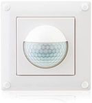 HUBER Motion 15F PIR Motion Sensor 190° for Indoor and Outdoor Use, Flush-Mounted Motion Sensor with Switch, 2 + 3 Wire Technology