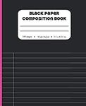 Black Paper Composition Book: Wide 