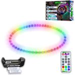 UltraHoop Remote LED Hoop - Wireless Control 60 Color Changing LED Lights w/ 300+ Modes & Patterns - Rechargeable Battery, HDPE Collapsible, Advanced to Beginner Hoola Hoops - 34” x 3/4" OD - UltraPoi