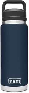 YETI Rambler 26 oz Bottle, Vacuum Insulated, Stainless Steel with Chug Cap, Navy