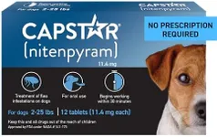 Capstar(nitenpyram) for Dogs Fast-Acting Oral Flea Treatment for Dogs 2-25 lbs, Vet-Recommended Medication Tablets Start Killing in 30 Minutes, 12 Doses