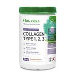 Organika Full Spectrum Collagen Type 1, 2, 3- Bovine, Marine, and Chicken Collagen Combination- Joint Support, Gut Health Support- Mild Bone Broth Flavour, 250g