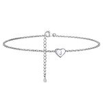 PROSILVER Silver Ankle Bracelets for Women Sterling Silver Anklet with Letter J