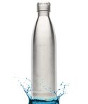 Inspired Home Living Kuel Stainless Steel Water Bottle (24Oz/750Ml) - Double-Wall & Vacuum Insulated - Sterling Silver - Eco-Friendly Water Canteen No Bpa Or Toxins