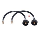 GasSaf 12" RV Pigtail Propane Hose QCC1 Connector with Acme Nut and a 1/4'' Inverted Male Flare（2 Pack）