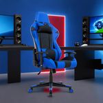 ROSE� Up Gamer Multi-Functional Ergonomic Gaming Chair with Lumbar Support | Adjustable Back Rest | Fixed Arm Rest | Office/Work from Home | Ergonomic High Back Chair (Blue & Black)