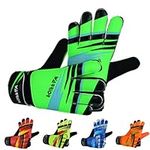 Warrior Gears Goalkeeper Gloves Kids, Football Goal Keepers Gloves for Kids, Goalie Gloves Kids with Double Wrist Protection, Kids Junior Goalkeeper Gloves - Green, 2 - For 4-5 Years Kids