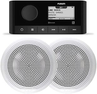 Fusion Entertainment Fusion MS-RA60 Marine Receiver with Fusion 1 Pair EL-F651W 6.5 Marine Speakers with White Classic Grills