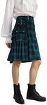 Lioop Scottish Mens Kilt Traditional Highland Tartan Utility Kilt, Black Watch, XX-Large