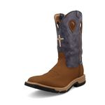 Twisted X Men's 12" Western Work Boot - Safety Alloy Toe Pull-on Boots for Men -Clay & Peacock, 10 EE, Clay & Peacock, Wide