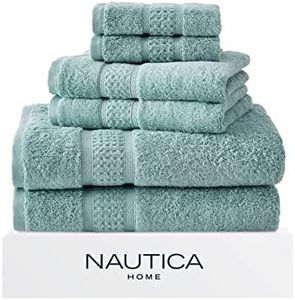 Nautica | Oceane Collection | 6 Piece Antibacterial Towel Set- Decorative Luxury Hotel & Spa Quality Bathroom Linens, Absorbent & Fade Resistant, 6 Piece, Turquoise