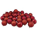 Northlight Seasonal 31754295 Shatterproof Red Hot 4-Finish Christmas Ball Ornaments