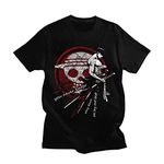 Sybnwnwm One Piece Anime Shirt Men's Basic Short Sleeve T-shirt Luffy Zoro Ace 3D Print Crewneck T Shirt