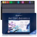 Watercolor Pencils Set, Set of 36 Colors, Multicoloured Art Drawing Pencils Set, Art Supplies for Drawing Art, Sketching, Shading, Coloring Pencils for Adults, Beginners & Artists in Tin Box