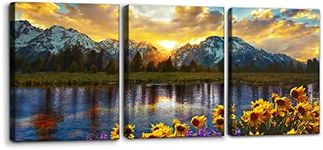 3 Pieces Mountain Canvas Wall Art f