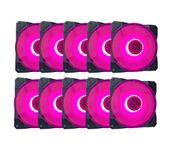 APEVIA CO1012L-PK Cosmos 120mm Pink LED Ultra Silent Case Fan w/ 16 LEDs & Anti-Vibration Rubber Pads (10 Pk)