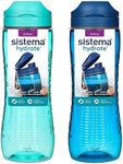 Sistema Active Sports Water Bottles | 800 ml | Leakproof Kids Water Bottles | Impact-Resistant Tritan Plastic | BPA-Free | Ocean Blue & Minty Teal | 2 Count