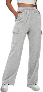 Allmloers Womens Cargo Sweatpants Casual Baggy High Waisted Joggers Pants with 6 Pockets