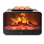 Wax Melt Warmer - 3D Dynamic Flame Fireplace Wax Warmer Electric Wax Burner, Wax Melter for Scented Wax with 4 Timer Auto Shut Off PTC Heating Oil Burner for Home Fragrance Office Decor Gift