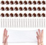 30Pcs Invisible Hair Net for Woman, Hair Nets for Women Buns, Invisible Elastic Edge Mesh and 20Pcs U Shaped Pins Set for Women Girls Ballet Dance (Brown)