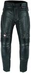 Texpeed Mens Leather Motorcycle Trousers - Waterproof Motorbike Racing Touring Pants With Genuine Biker CE Armour (EN 1621-1) Protection Black - 34W / 32L