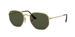 Ray-Ban Men's RB3548N Hexagonal Sunglasses, Gold, Gold, One Size