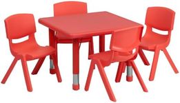 Flash Furniture 24'' Square Red Pla