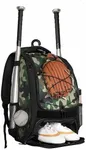 WOLT | Youth Baseball Backpack Bag for Baseball, Softball & T-Ball Equipment & Gear, Youth Boys and Adults, with Holder for Bat, Helmet, Glove, & Shoes Compartment & Fence Hook